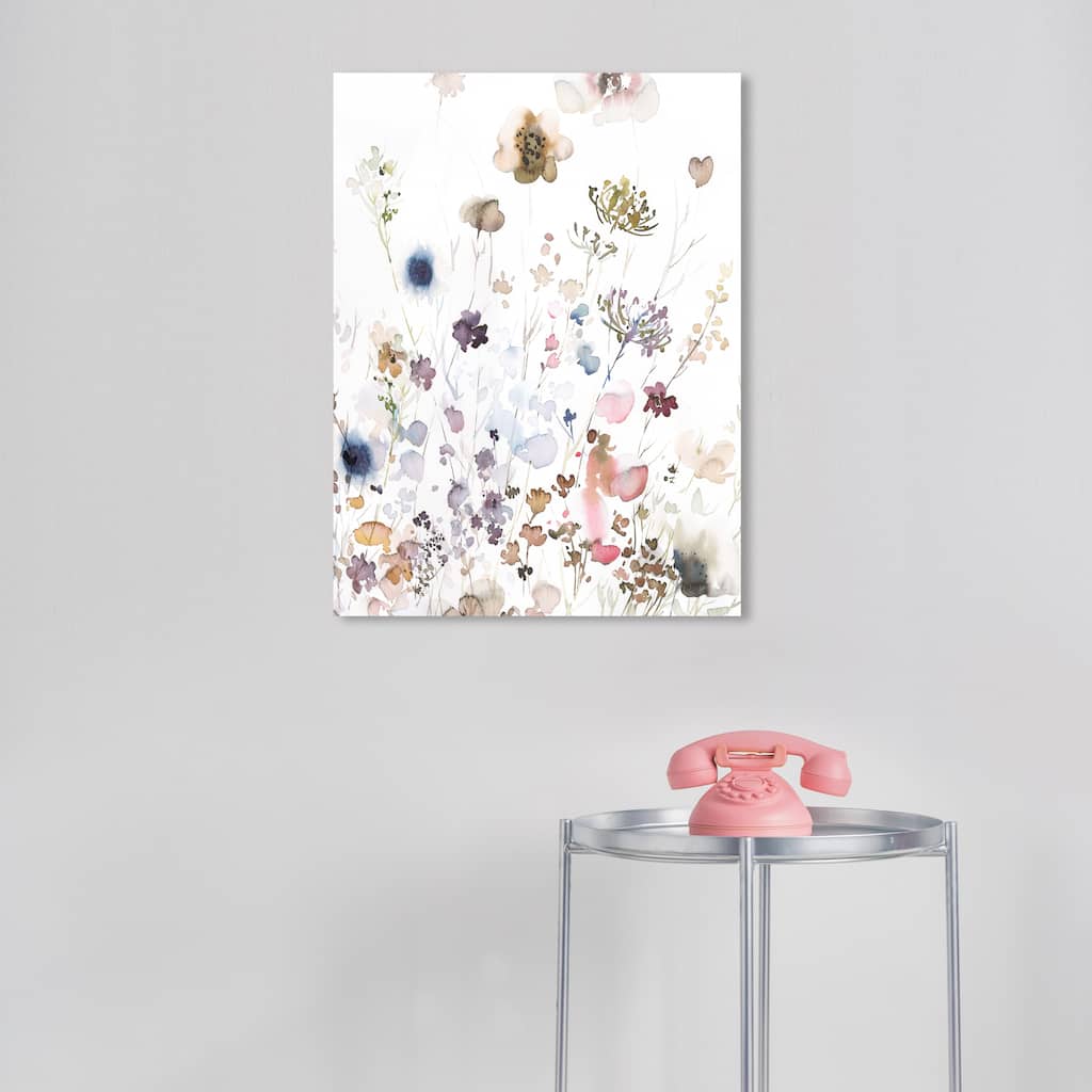 Wynwood Studio Canvas Floral and Botanical Floral morning beautiful White and Farmhouse Wall Art Canvas Print - White, Blue