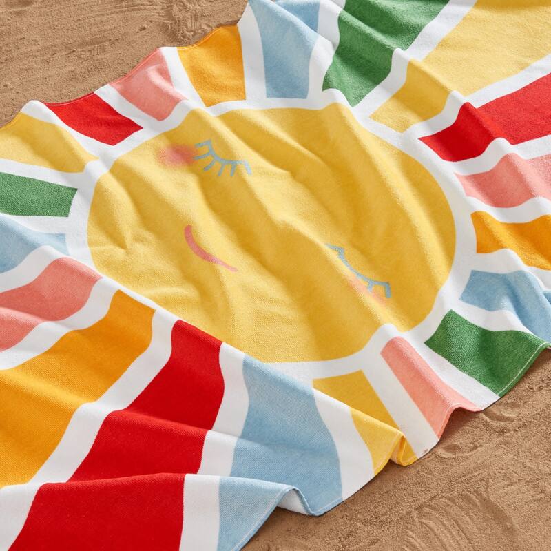 Linery & Co. 100% Cotton Printed Beach Towel for Kids, 30" x 60"