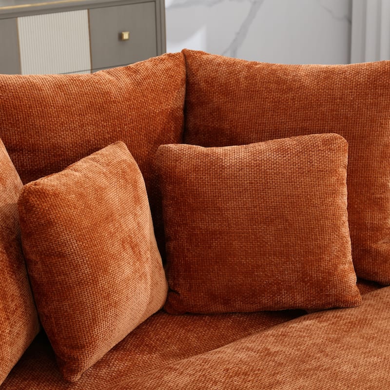 59.8''W Modern Oversized Sofa Chair, Round Accent Barrel Chair With 5 Pillows