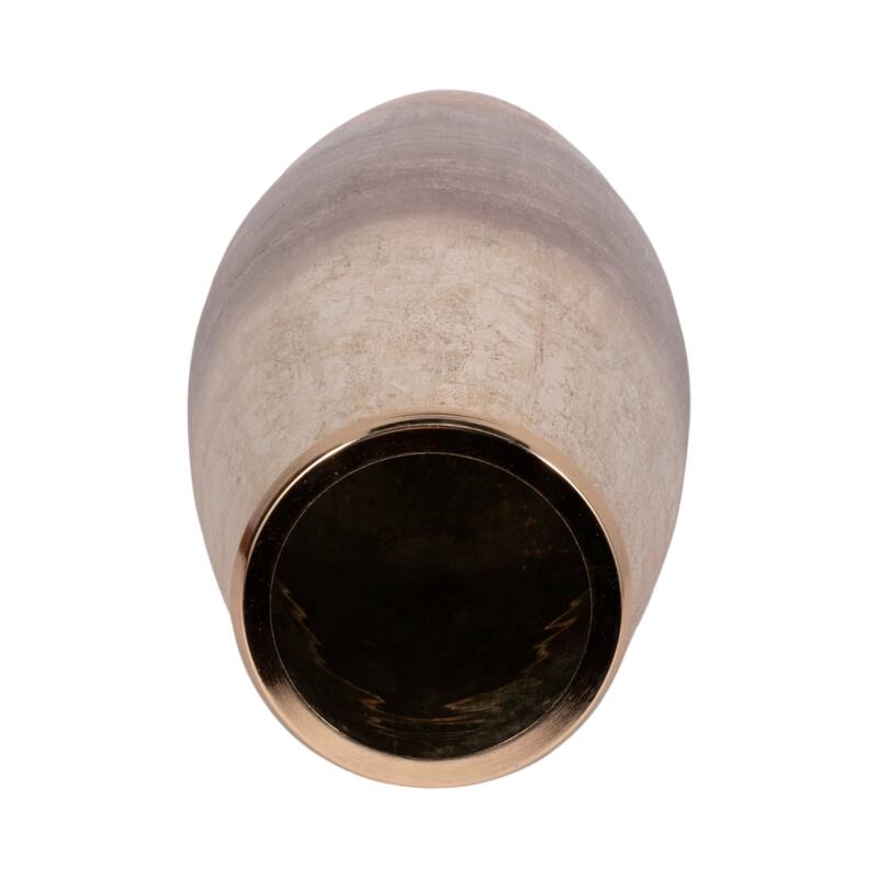 Sagebrook Home Curved Glass Vase, Glass/Metallic, Multi Finish, 17,24,31 Inch