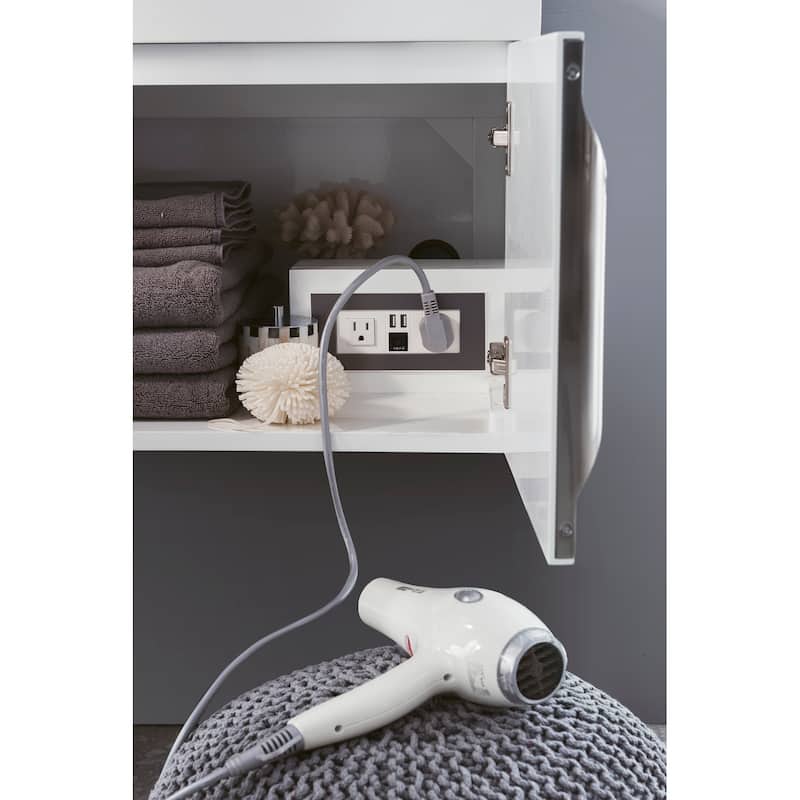 James Martin Vanities Mercer Island 72" Double Vanity, Glossy White with Brushed Nickel Hardware