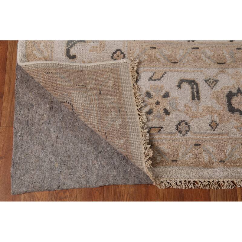 All-Over Floral Oushak Indian Area Rug Handmade Wool Carpet - 9'0" x 11'9"