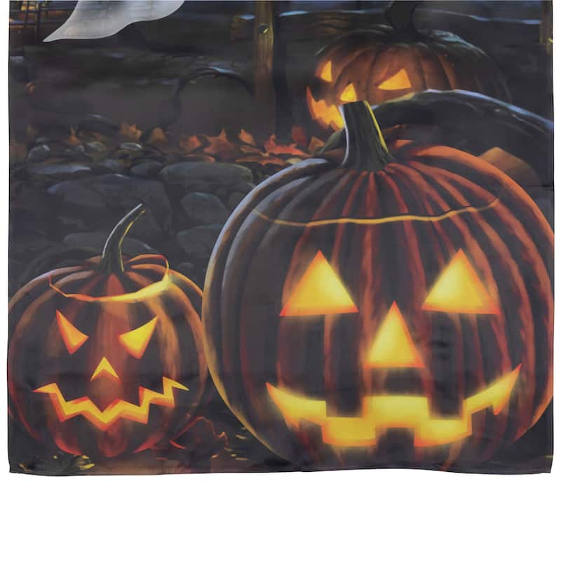 Pumpkins and Ghost Spooky Halloween Outdoor House Flag - 28" x 40"