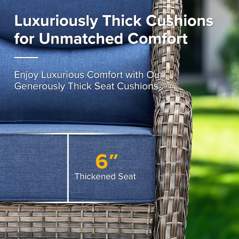 Gymojoy 72'' 3-Seat Outdoor Durable Sofa with 6-Inch Ultra-Plush Cushions & Water-Resistant Olefin Fabric