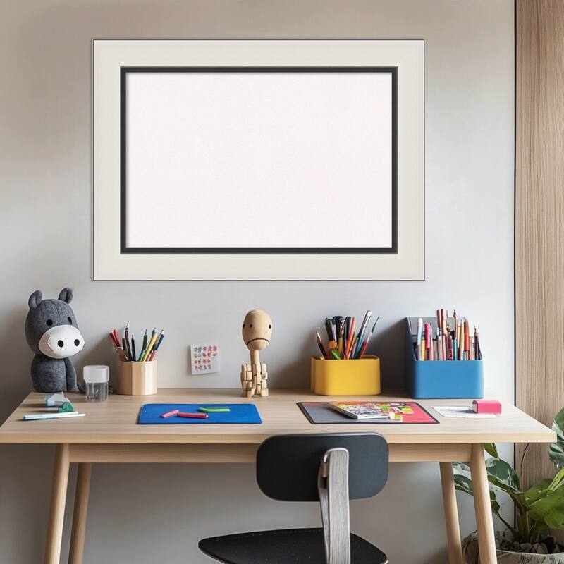 Ellie Silver Black Framed Cork Board - Bulletin Board, Organization Board, Pin Board