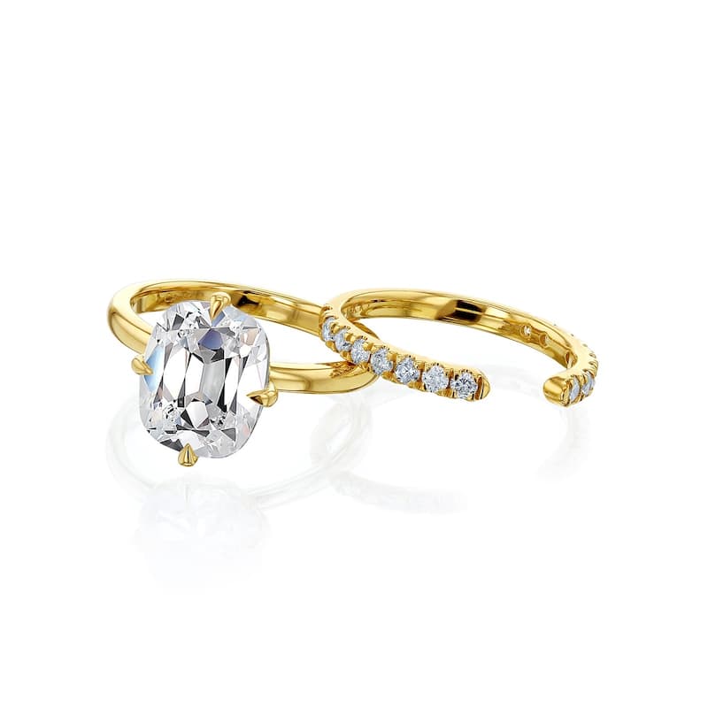 Kobelli 3.4 Carats Old Mine Lab Grown Diamond Certified 14k Solid Gold Candlelight 2pc Bridal Set