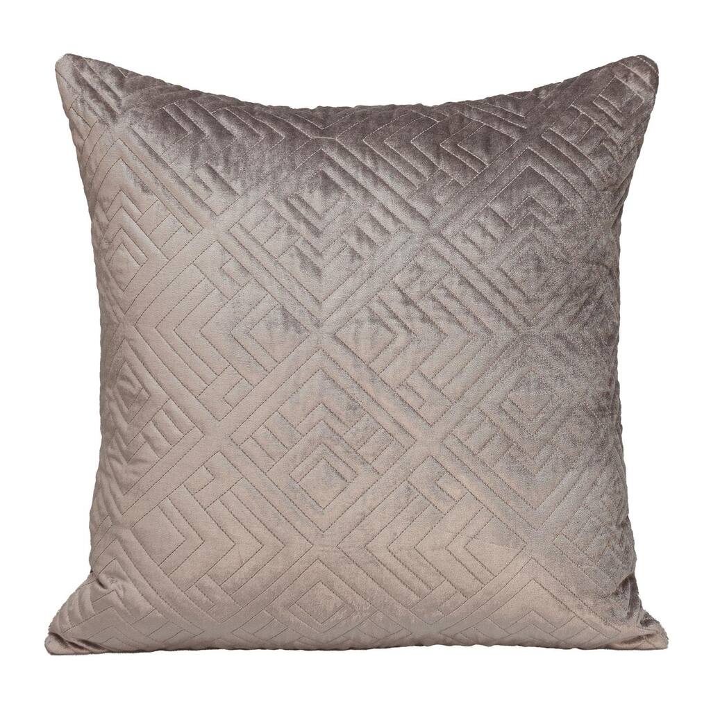 20" Beige Cotton Transitional Throw Pillow