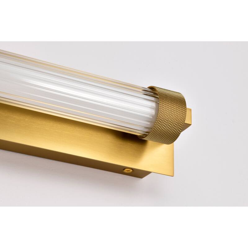 Larissa 24 Inch LED Vanity 3000K CCT Vintage Brass Finish Opaque Glass - Vintage Brass
