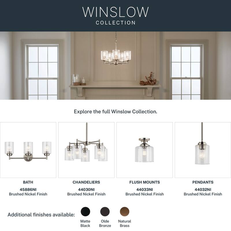 Kichler Lighting Winslow 2-light Brushed Nickel Bath Vanity Light