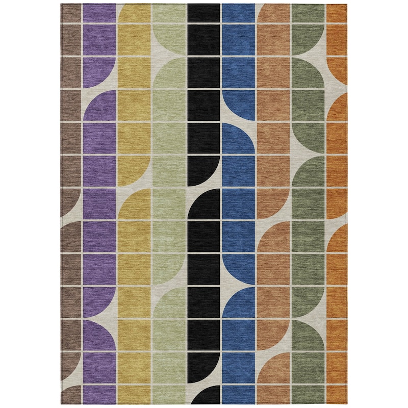 Machine Washable Indoor/ Outdoor Modern Finch Chantille Rug