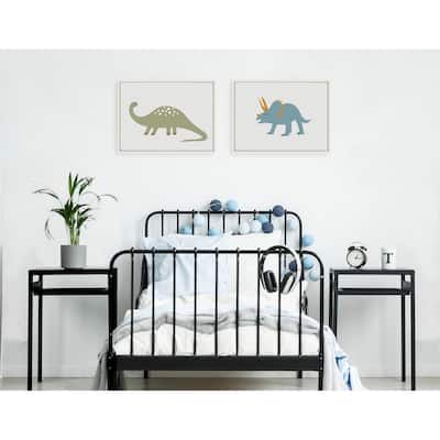Kate and Laurel Sylvie Dinosaur Framed Canvas Art Set by Teju Reval