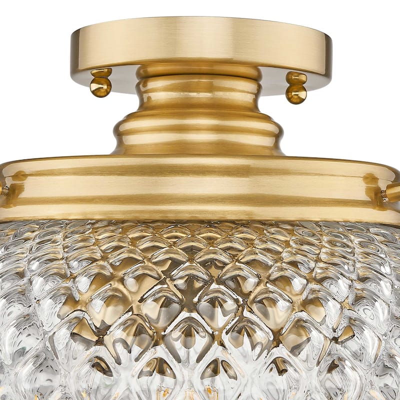Golden Lighting 1088-3SF Adeline 3 Light 14" Wide Semi-flush Ceiling