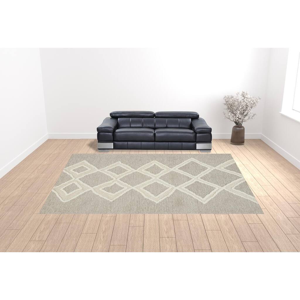 HomeRootsGeometric Modern Rectangle Area Rug - 180' X '144' X '0.5