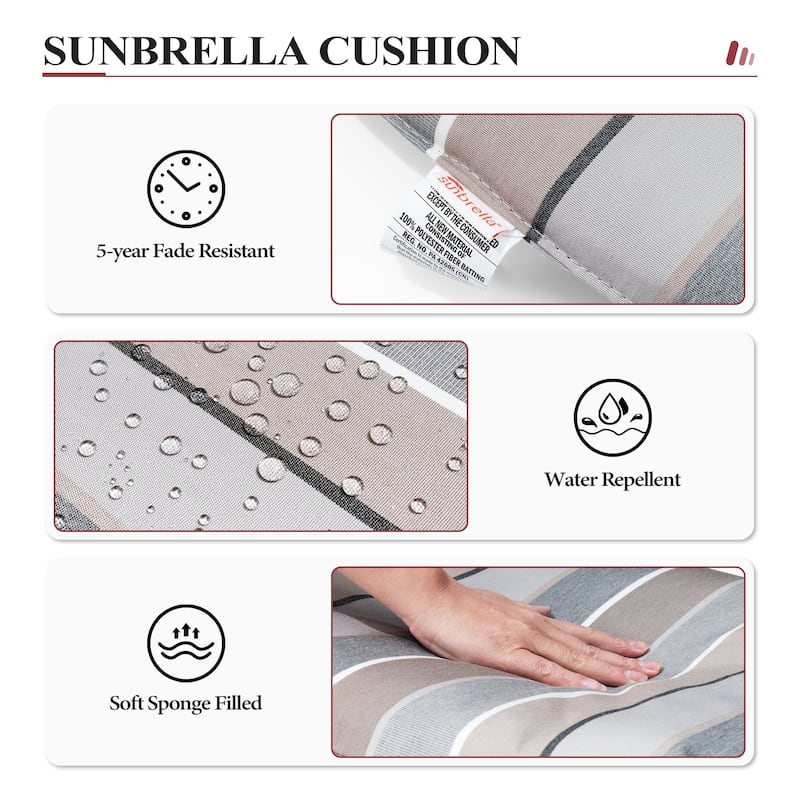 Set of 2/4 Outdoor Cast Aluminum Swivel Bar Stools with Sunbrella Fabric Cushion