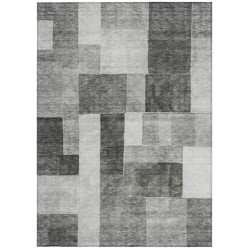 HomeRoots Geometric Transitional Rectangle Outdoor Rug