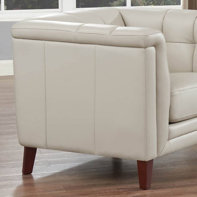 Hydeline Arvo Top Grain Leather Chair with Feather, Memory Foam and Springs