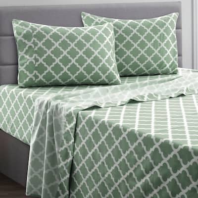Bed Sheet Set 4 Piece Microfiber Deep Pockets Bedding Sheets