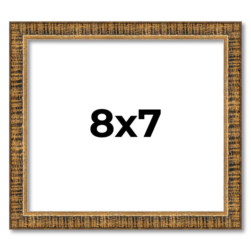 8x7 Frame Gold Picture Frame - Complete Modern Photo Frame Includes UV