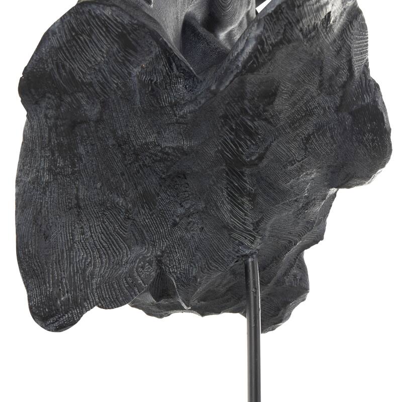 Black Resin Bust Inspired Horse Sculpture with Black Stand