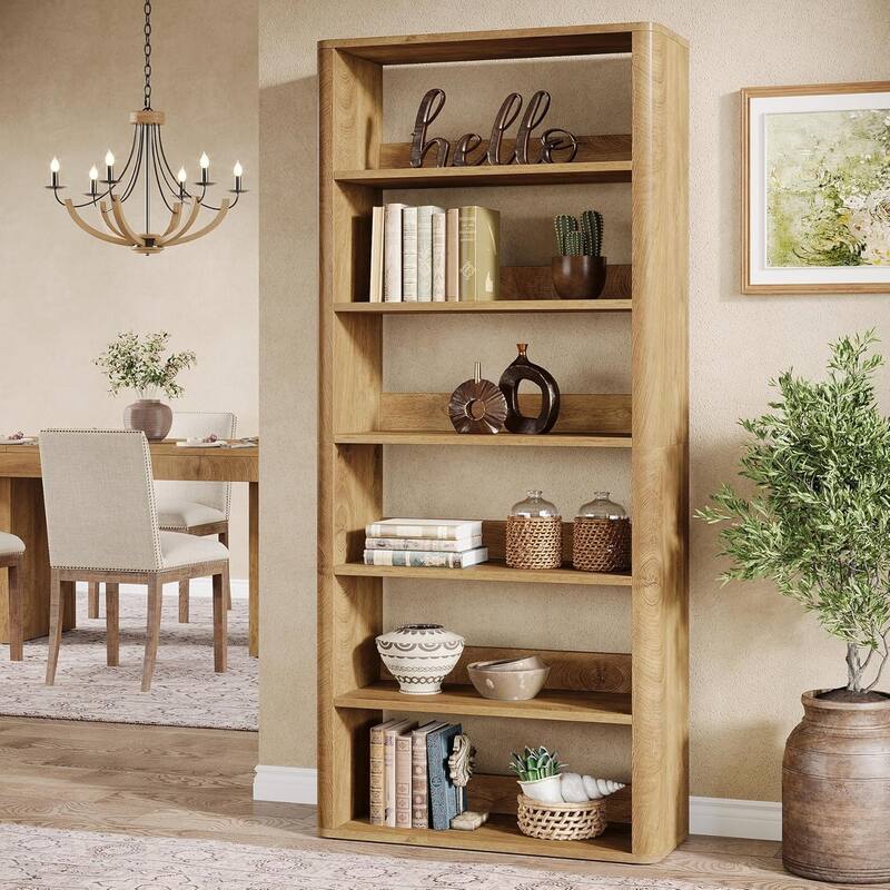 70.9" Tall Bookcase, 6-Tier Open Bookshelves and Bookcases with Storage Shelves