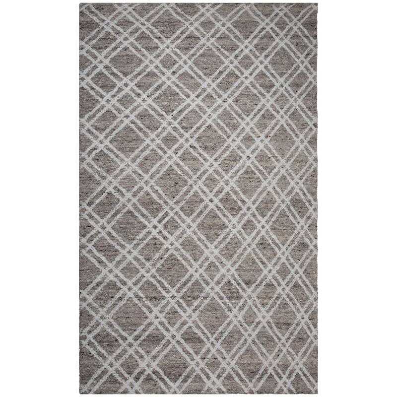 Alora Decor Weston Hand-tufted Geometric Wool Rug - Brown - 7'9" x 9'9"