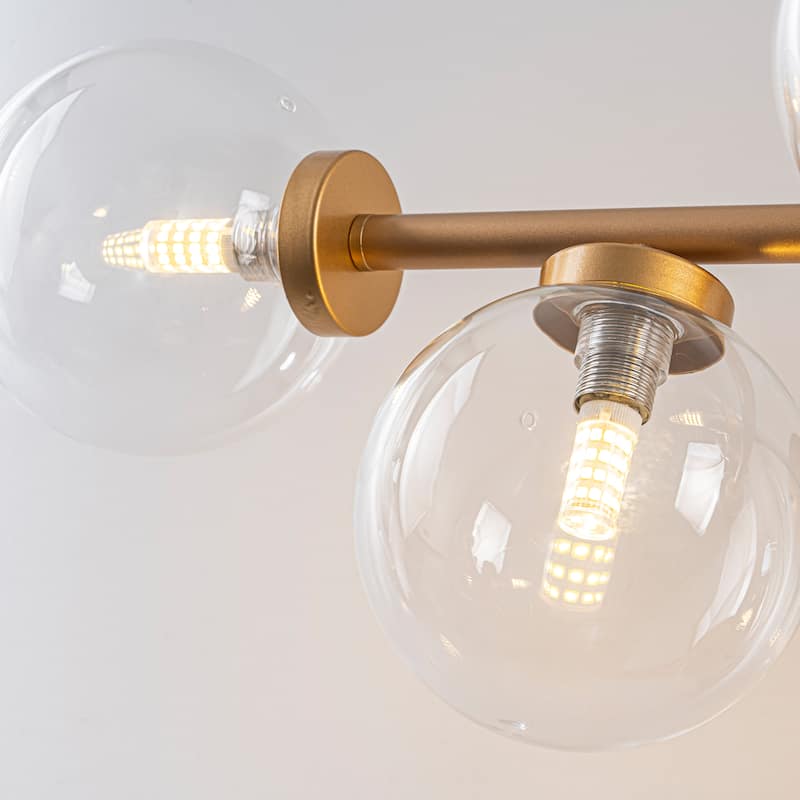 Modern 5-Light Bathroom Vanity Light Globe Glass Wall Sconces Minimalist Design