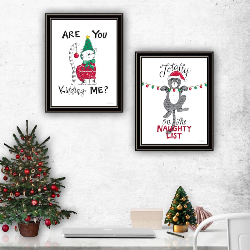 2-Piece Framed Wall Art Set - Humorous "Are You Kidding ME?", Black Frame
