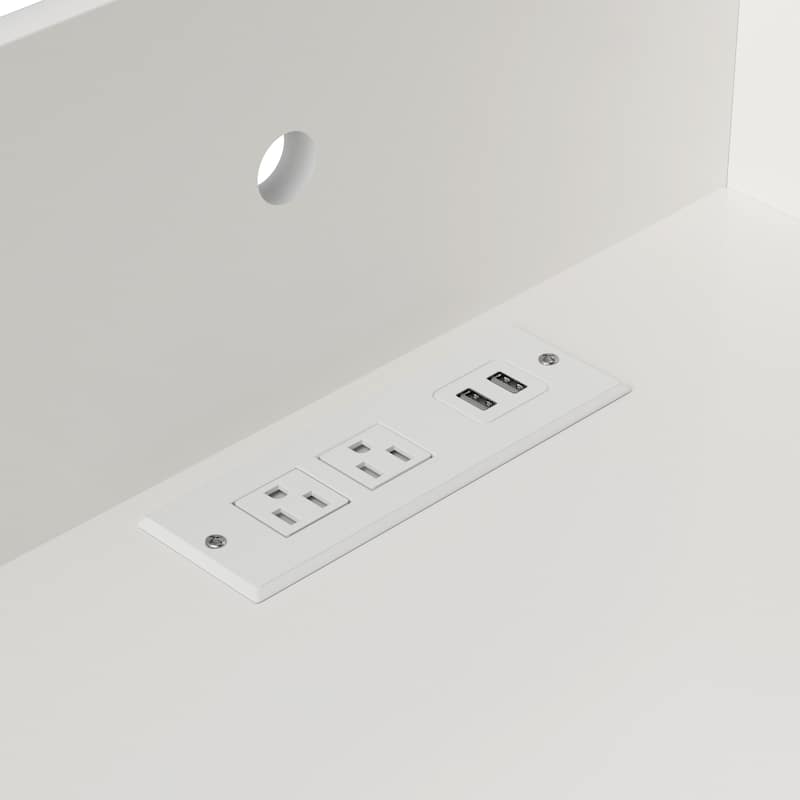 Nightstand with Charging Station and LED Lights, 1 PC