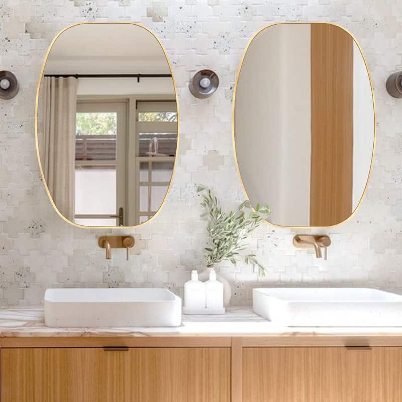2 Pack Oval Mirror Vanity Decorative Wall Mirror