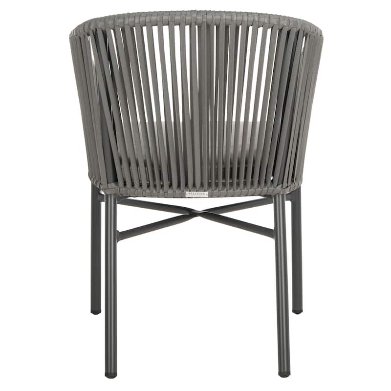 SAFAVIEH Outdoor Amira Rope Chair - Grey (Set of 2) - 23Wx24Dx32H