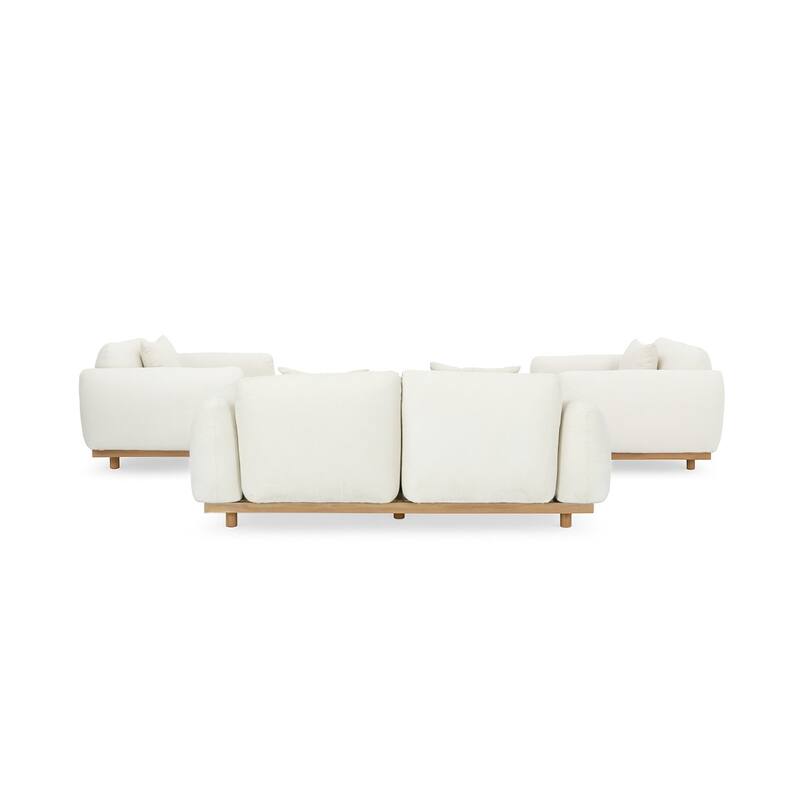 Studio London 4 Piece Outdoor Garden Sofa Set Aluminium Wood Effect