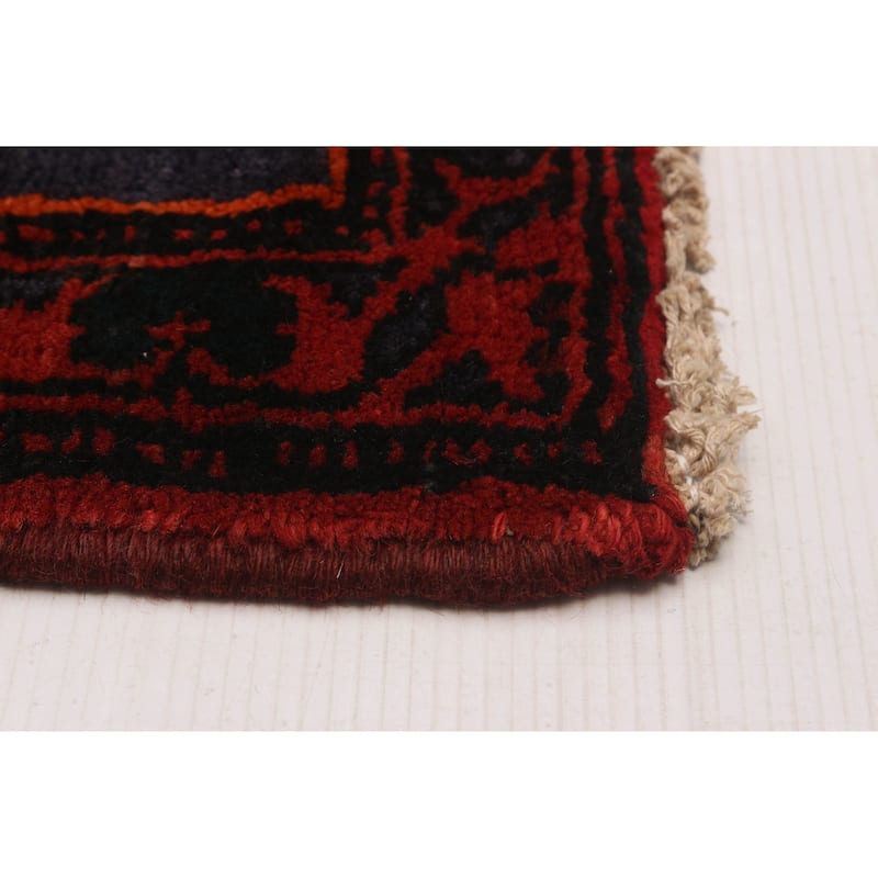 ECARPETGALLERY Hand-knotted Andelz Black, Red Wool Rug - 4'6 x 7'3