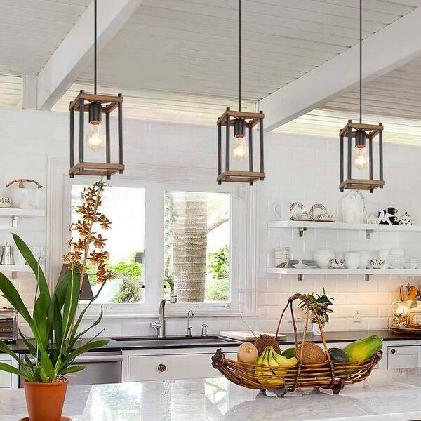 Rustic Farmhouse 1-light Cage Metal Kitchen Pendant Lights ...