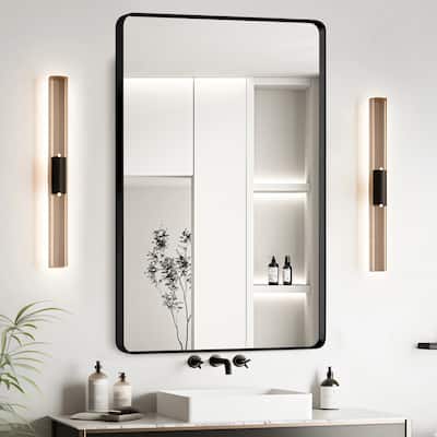 24x36 Inch Black Aluminium Frame Bathroom Mirror