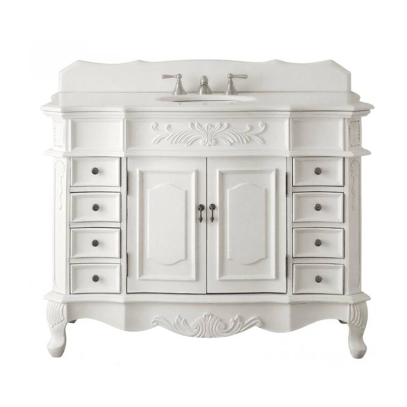 42 Inch Classic style antique white Bathroom Sink Vanity - 48 inch