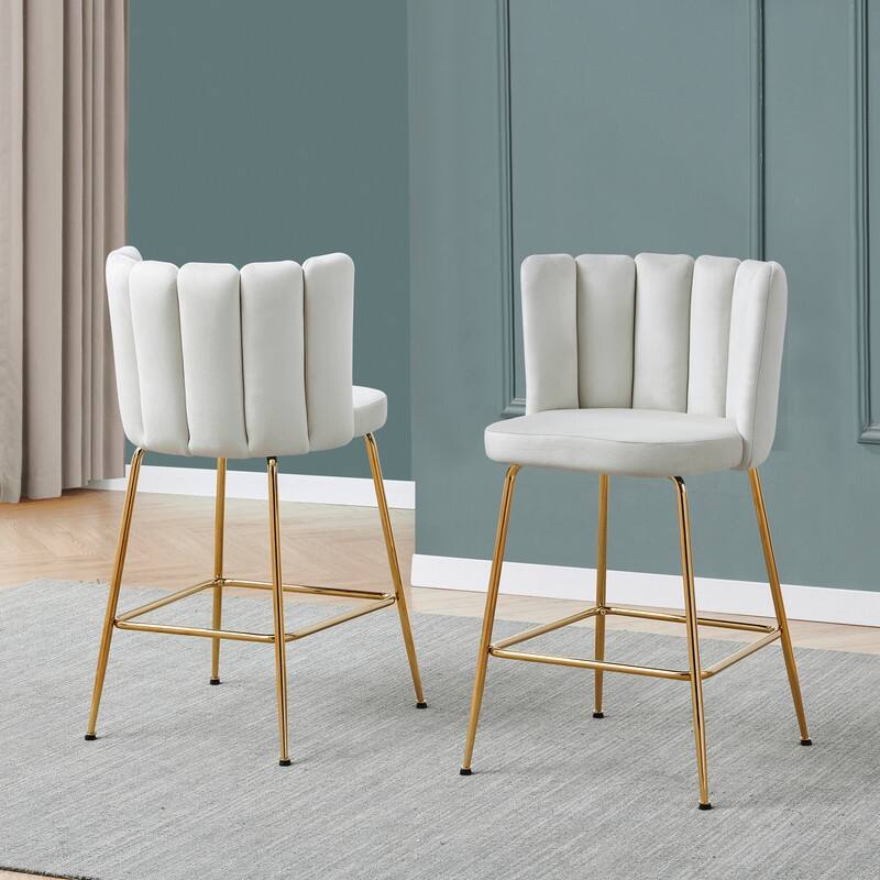 Best Master Furniture Velvet Upholstered 26 Inch Counter Height Stool