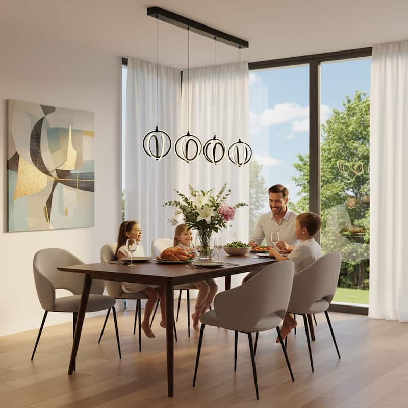 Artcraft Rose - LED Island Light - 4-Light - Black