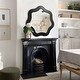 preview thumbnail 4 of 11, Glitzhome 33.5"D Modern Black Tripled Wood Frame Wavy Wall Mirror
