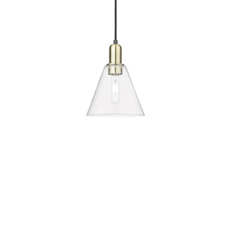 Innovations Lighting 716-1P-11-8 Berkshire Glass Pendant Berkshire - Black Antique Brass / Clear