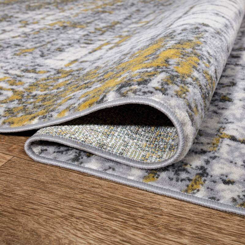 World Rug Gallery Distressed Abstract Modern Area Rug