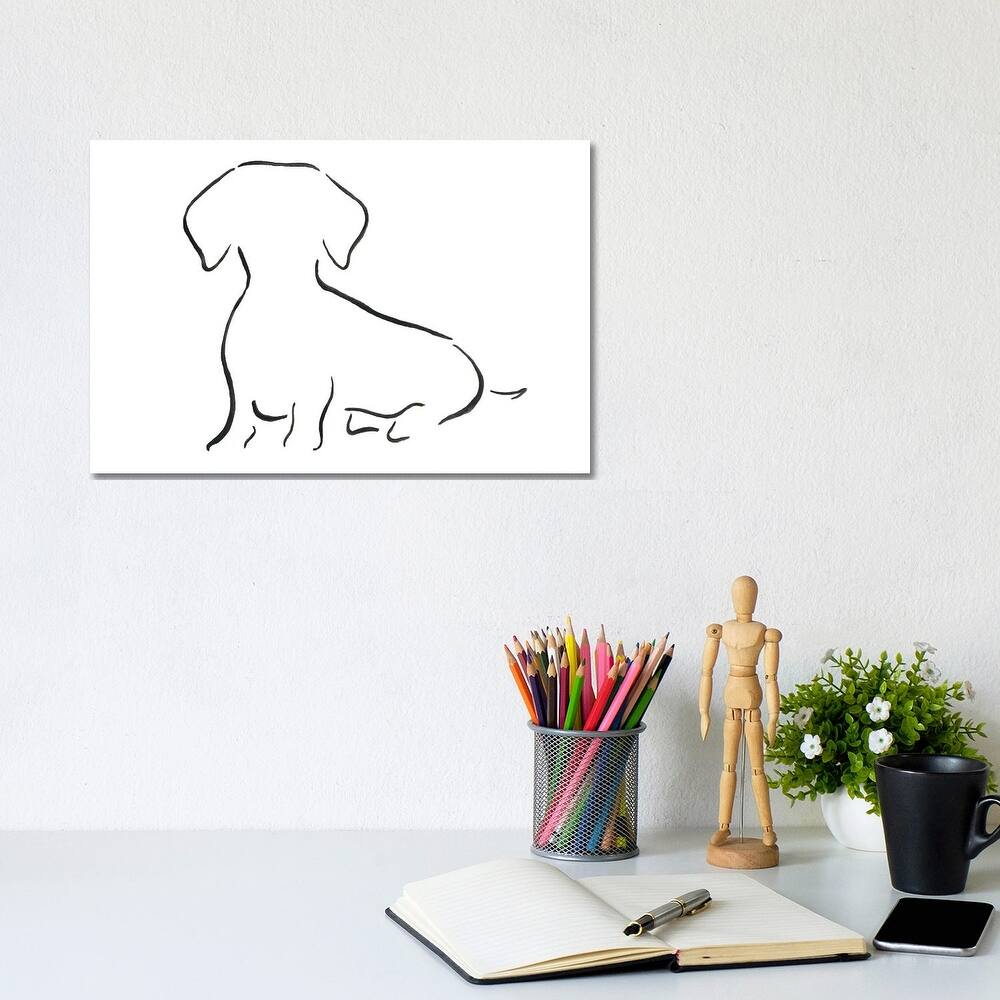 iCanvas "Dachshund Sitting" by Lesley Bishop Canvas Print