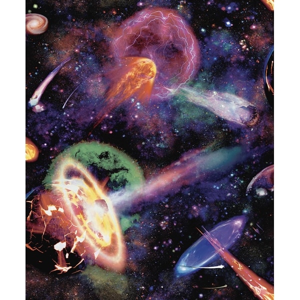 slide 2 of 4, Space Nebula Multi Non-Pasted Wallpaper- 396 in x 20.8 in Multi