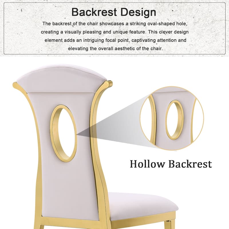 Luxury White Velvet Dining Chairs with Polished Gold Legs