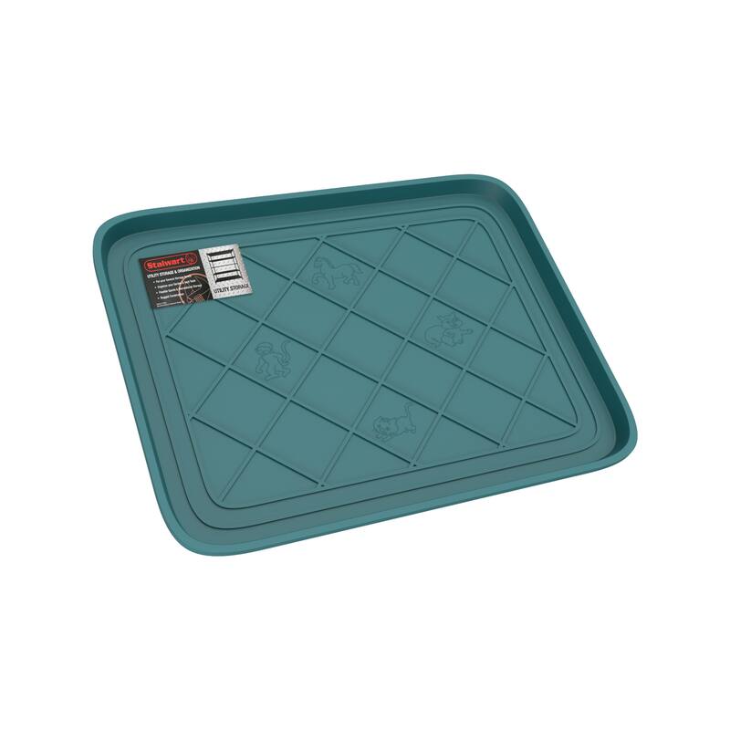 All Weather Boot Tray - Small Water-Resistant Plastic Utility Shoe Mat for Indoor and Outdoor Use by Stalwart (Gray)