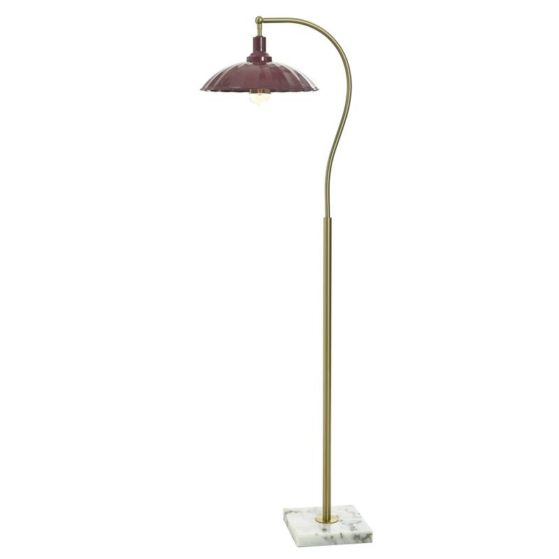 Tamara Day for Stylecraft Penelope Floor Lamp - White Marble & Polished Brass - Glossy