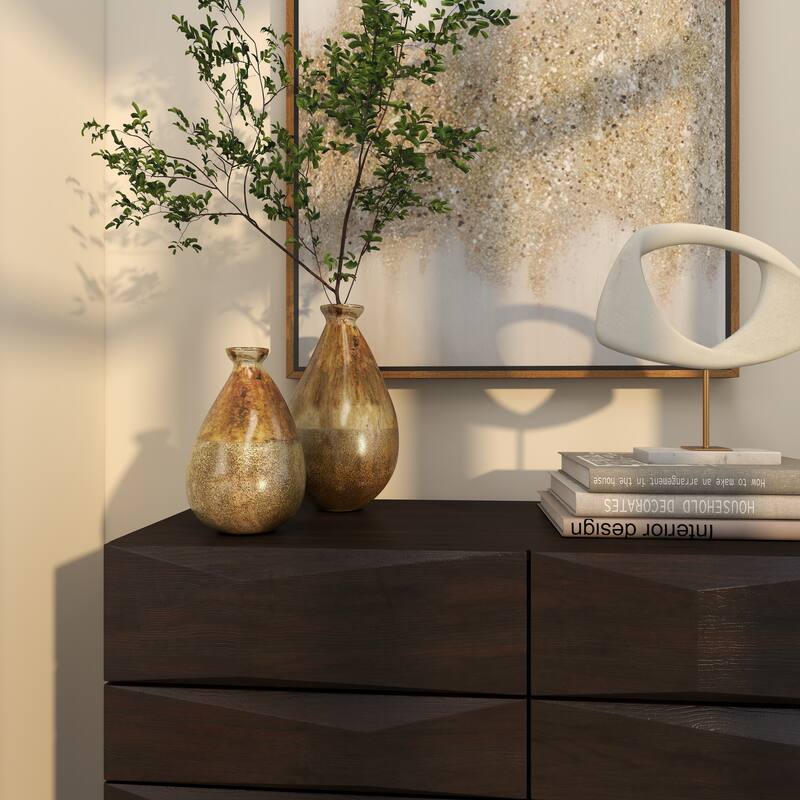 Stylish Glass Blown Vase (Set of 2) - Gold or Green