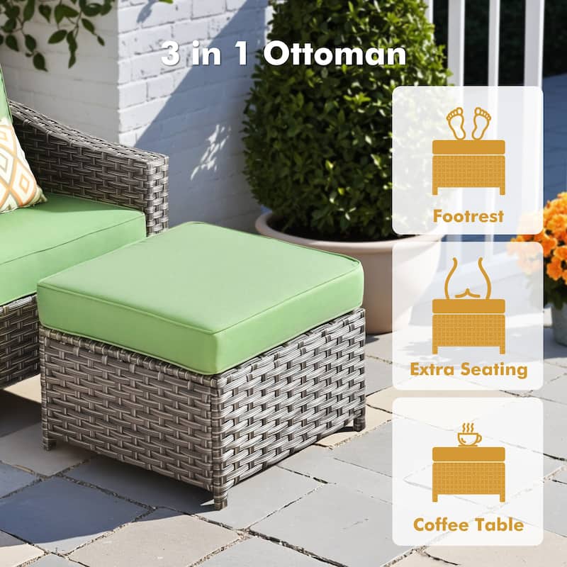 XIZZI Outdoor Patio Furniture Set with Fire Pit Table