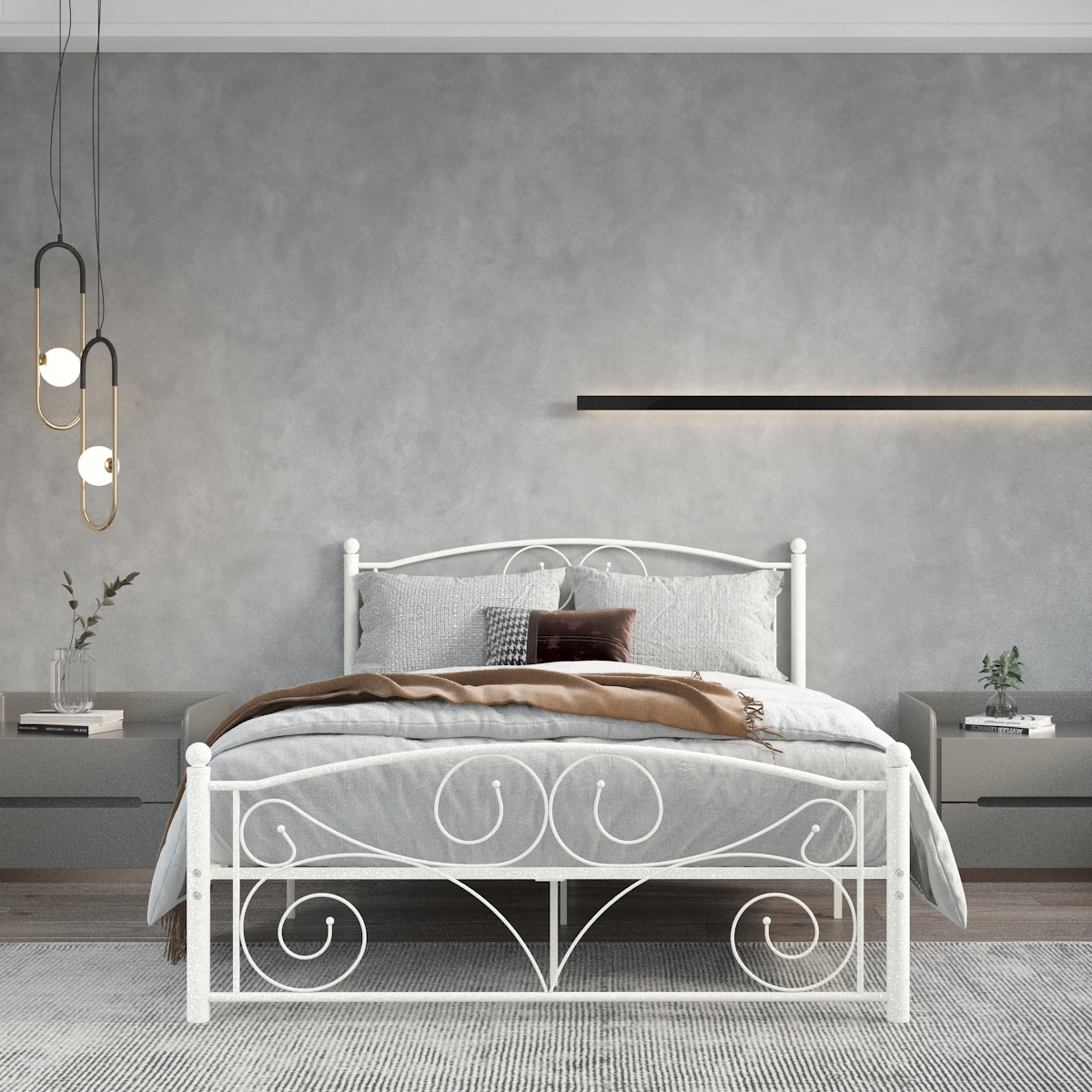 White metal store bed full