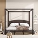 preview thumbnail 1 of 13, King Size Canopy Platform Bed with Headboard and Support Legs
