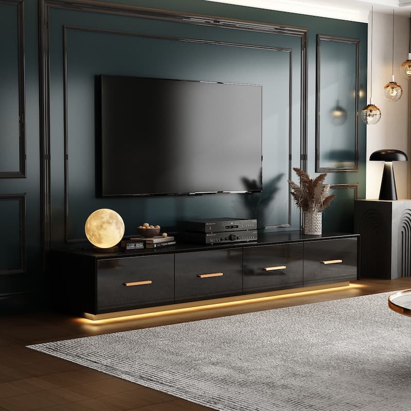 70.9" Wall-Mounted Media Console Chic Storage Solution Home Theaters